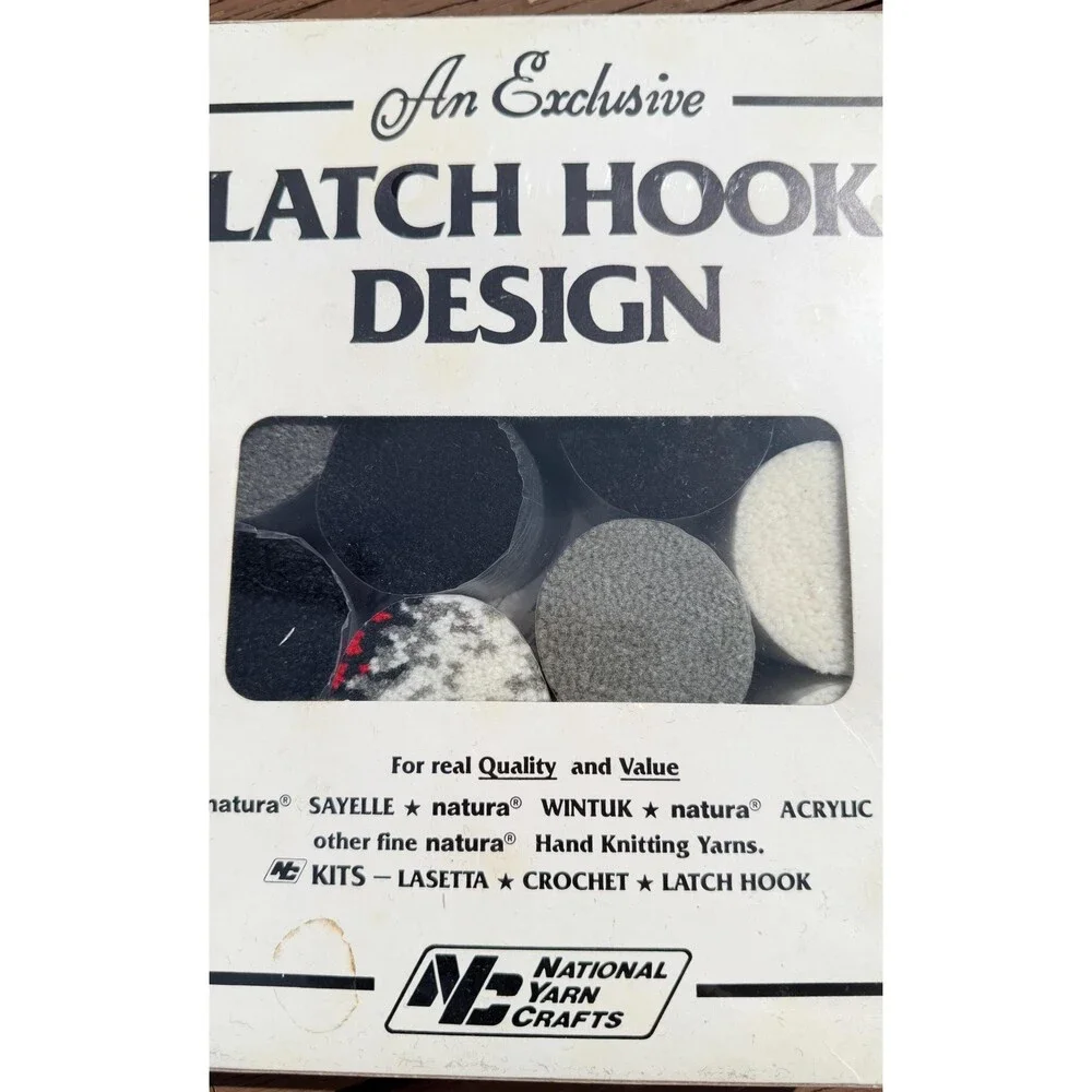 1986 National Yarn Crafts R851 Old English Sheep Dog Latch Hook Kit 20x27 VTG